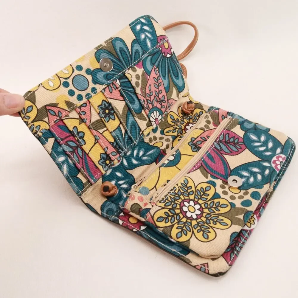 Rosetti Crossbody Handbag Women Multicolor Teal Brown Floral Lined Purse Bag